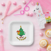 メリー&ブライトレトロクリスマスツリー紙プレート ペーパープレート (パーティー)