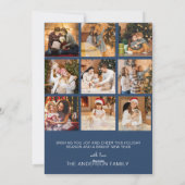 メリー&ブライトレトロクリスマスフォトブルー シーズンカード (裏面)