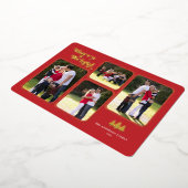 メリー&ブライトレトロゴールドフォイルフォトレッドクリスマス 箔シーズンカード (回転した状態)