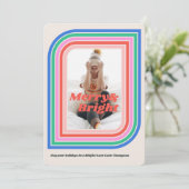 メリー&ブライトレトロストライプホリデーフォトカード 招待状 (スタンド正面)