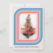 メリー&ブライトレトロストライプホリデーフォトカード 招待状 (正面)