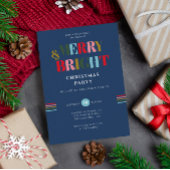 メリー&ブライトレトロブカラフルルークリスマスパーティー 招待状