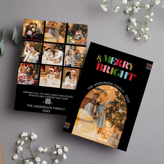 メリー&ブライトレトロ写真クリスマスホリデーカード シーズンカード