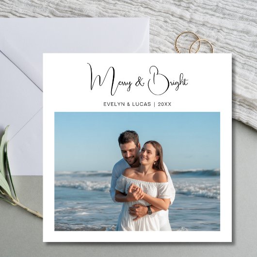 メリー&ブライトロマンチックなカップルのクリスマスカード シーズンカード