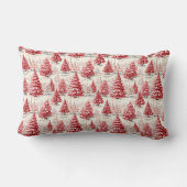 メリー&ブライトヴィンテージクリスマスピンク&レッド ランバークッション (裏面)
