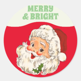 メリー&ブライトヴィンテージレトロすてきサンタクリスマス ラウンドシール