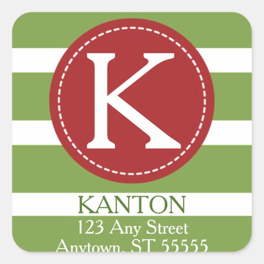 メリー&ブライト差出人住所 スクエアシール (正面)