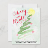 メリー&ブライト抽象芸術クリスマスツリーの写真バック シーズンカード (正面)