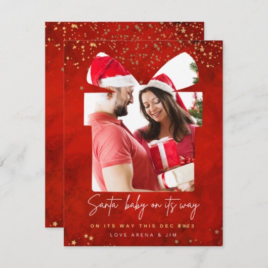 メリー&ブライト新生児妊娠のお知らせ シーズンカード (正面/裏面)