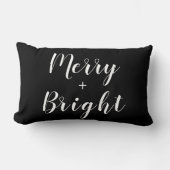 メリー +ブライト白黒クリスマスホリデー ランバークッション (正面)