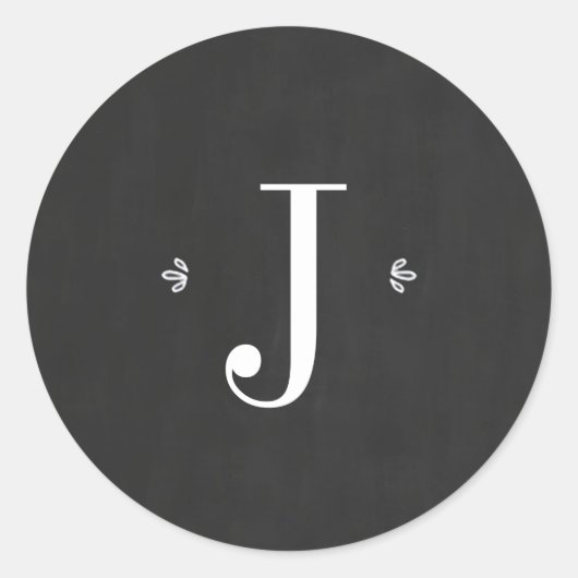 メリー&ブライト黒板モノグラムステッカー ラウンドシール (正面)