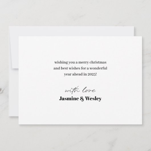 メリー&ブライト3ファミリーフォトコラージュクリスマス シーズンカード (裏面)