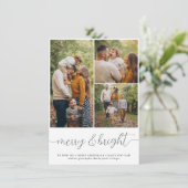 メリー&ブライト3フォトコラージクリスマスホリデー シーズンカード (スタンド正面)