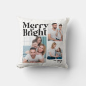 メリー&ブライト3家族フォトコラージクリスマス クッション (正面)