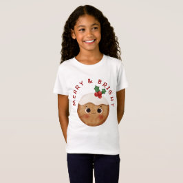 メリー&ブライト かわいいクリスマスプディングTシャツ Tシャツ