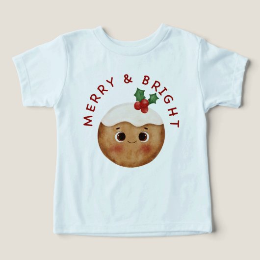 メリー&ブライト かわいいクリスマス 子供Tシャツ (デザイン正面)