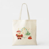 メリー&ブライト かわいいサンタのクリスマス ギフトトートバッグ トートバッグ (裏面)