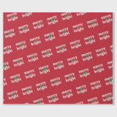 「メリー&ブライト」はっきりしたタイポグラフィモダン ラッピングペーパー (フラット)