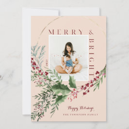 メリー&ブライト・ウォーター・カラー・グリーン・リース写真 シーズンカード