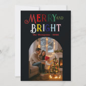 メリー&ブライト カラフルなクリスマスの写真 シーズンカード (正面)