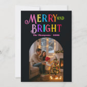 メリー＆ブライト カラフルなクリスマスの写真 シーズンカード (正面)
