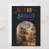 メリー&ブライト カラフルなクリスマスの写真 シーズンカード (正面)