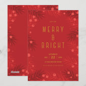 メリー＆ブライト | クリスマスパーティーのご招待 シーズンカード (正面/裏面)