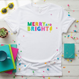 メリー&ブライト クリスマス電球 Tシャツ