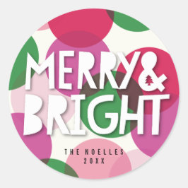 メリー＆ブライト コンフェッティ ドット クリスマス ホリデー ラウンドシール