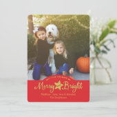 メリー＆ブライト ゴールドスター ホリデー フォト カード (スタンド正面)