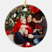 メリー&ブライト サンタのそり クリスマス 写真 セラミックオーナメント (裏面)