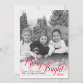 メリー＆ブライト シンプル ブラック＆ホワイト フォト 赤 シーズンカード (正面)