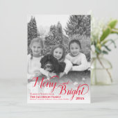 メリー＆ブライト シンプル ブラック＆ホワイト フォト 赤 シーズンカード (スタンド正面)