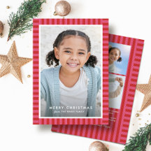 メリー ブライト ストライプ かわいい ピンク レッド クリスマス 写真