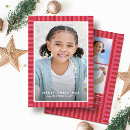 メリー ブライト ストライプ かわいい ピンク レッド クリスマス 写真