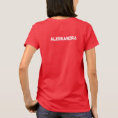 メリー ブライト スノーフレーク 年齢 モノグラム 赤 白 Tシャツ (裏面)