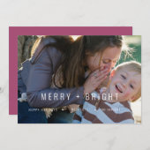メリー&ブライト：トレンディーモダンクリスマスフォトカード シーズンカード (正面/裏面)