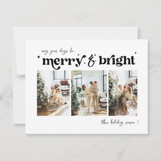 メリー&ブライト ニュートラル クリスマスの写真 ホリデー シーズンカード (正面)