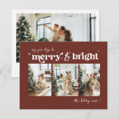 メリー＆ブライト ニュートラル クリスマス フォト ホリデー (正面/裏面)