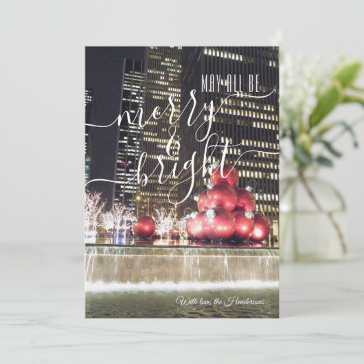 メリー&ブライト ニューヨークシティのクリスマス写真 シーズンカード (スタンド正面)