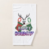メリー&ブライト:ハッ賛美プ・ホリデー・トナカイ バスタオルセット (ハンドタオル)