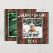 メリー＆ブライト フォト レッド グリーン メタリック シーズンカード (正面/裏面)