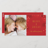 メリー＆ブライト | ホリデー フォト カード (正面/裏面)