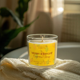 メリー＆ブライト ホリデー | 編集可能なクリスマス キャンドル スクエアシール