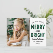 「メリー&ブライト」モダンな緑のバッファロープレイド写真カード シーズンカード (スタンド正面)