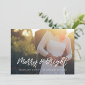 メリー＆ブライト モダン タイポグラフィ フォト シーズンカード (スタンド正面)