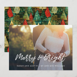 メリー＆ブライト モダン タイポグラフィ フォト シーズンカード