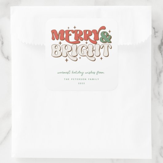 メリー&ブライト レトロクリスマス スクエアシール (バッグ)
