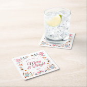 メリー&ブライト ヴィンテージ クリスマス ホリデー スクエアペーパーコースター (インサイチュ)