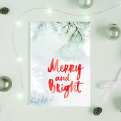 「メリー＆ブライト」水彩雪の松の木 シーズンカード